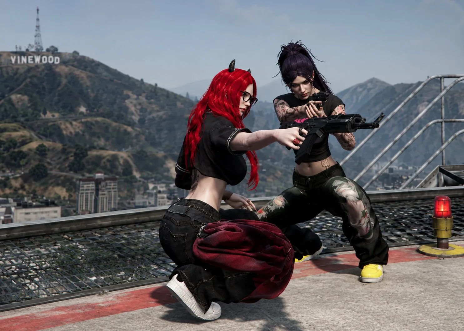 Players on the rooftops